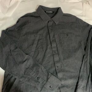 Men’s Travis Mathew Charcoal Long Sleeve Button Down Shirt Size L